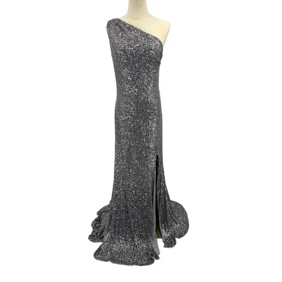 Pronovias The Party Edit Glamour Dress Silver Long Gown Prom‎ 8 Formal Designer